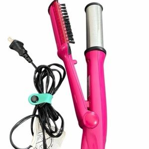 Pink Ceramic Mini Hair Straightener and Curler - Unbranded